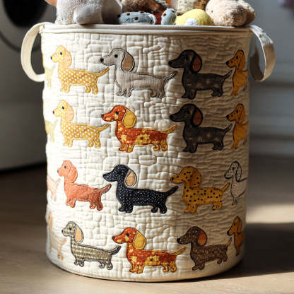 Doxie Parade Quilted Laundry Basket NCU0PTT1234