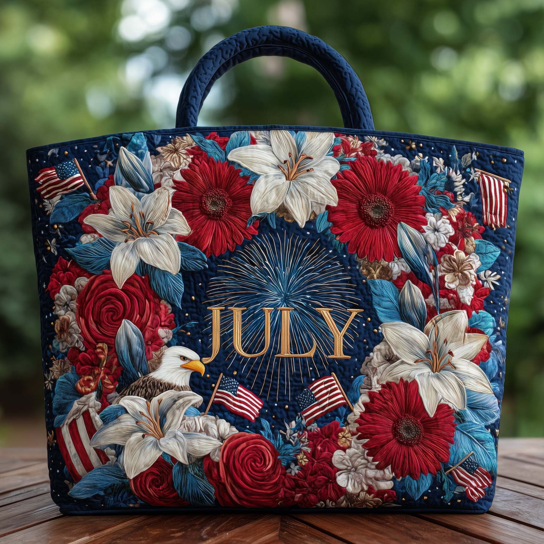 Fourth of July Quilted Tote Bag GFTOHD8363