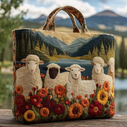 Sheep Serenity Quilted Tote Bag GFTOHD8558