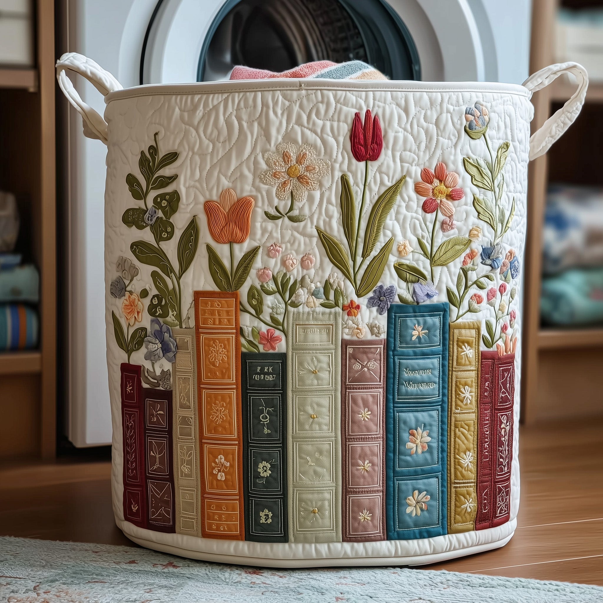 Bookish Quilted Laundry Basket GFTOHD9616