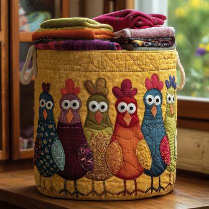 Whimsical Chicken Quilted Laundry Basket GFTONL5907