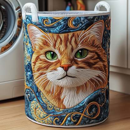 Adorable Cat Quilted Laundry Basket GFTONT3073