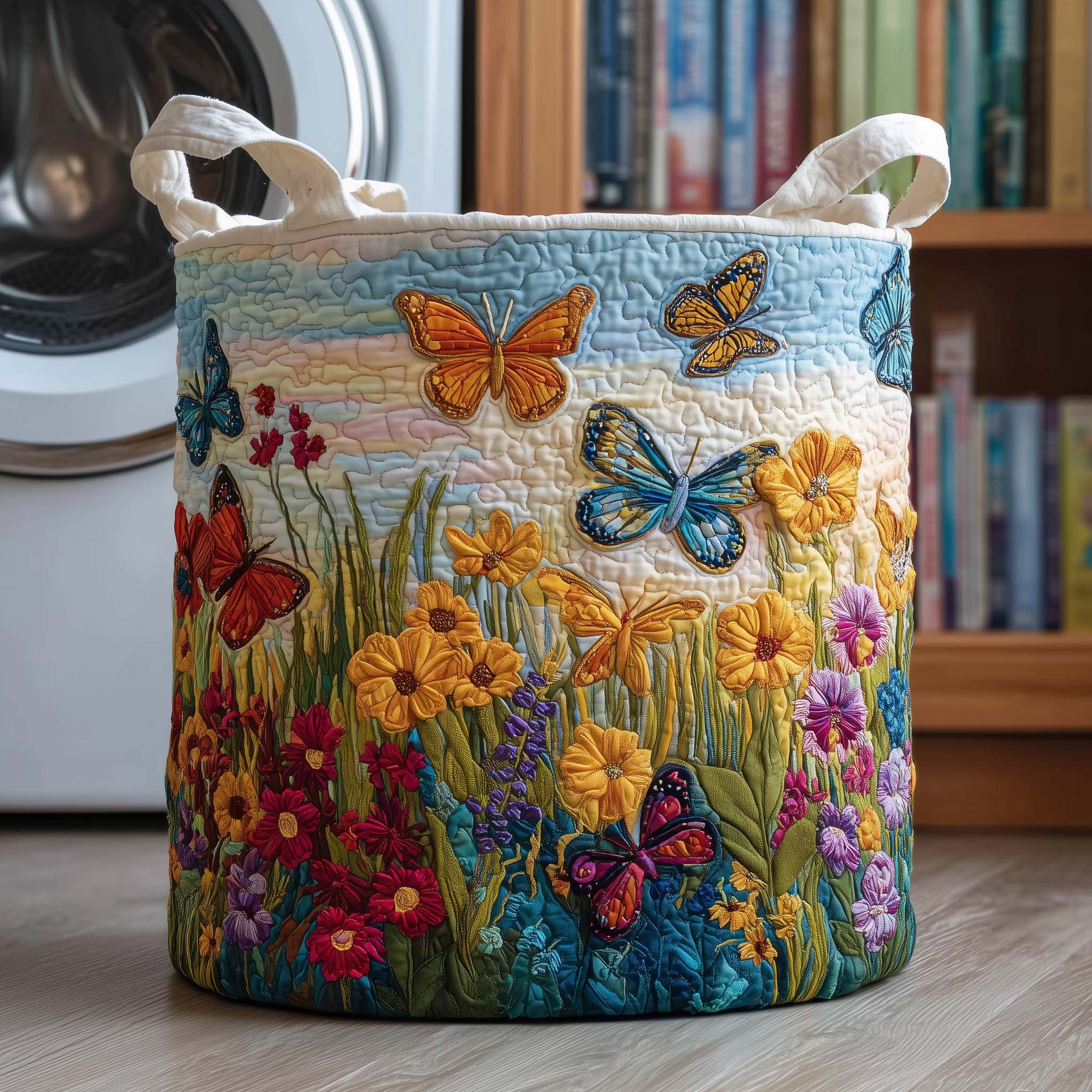 Garden Flutter Quilted Laundry Basket GFTOQM1770
