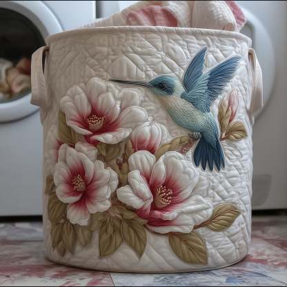 Elegant Hummingbird Quilted Laundry Basket GFTOTG555