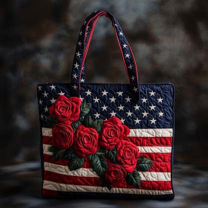 Stars and Petals Forever Quilted Tote Bag GFTOTL3774