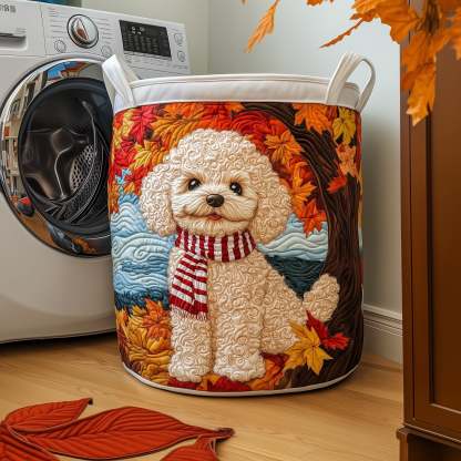 Autumn Poodle Quilted Laundry Basket GFTOYC126