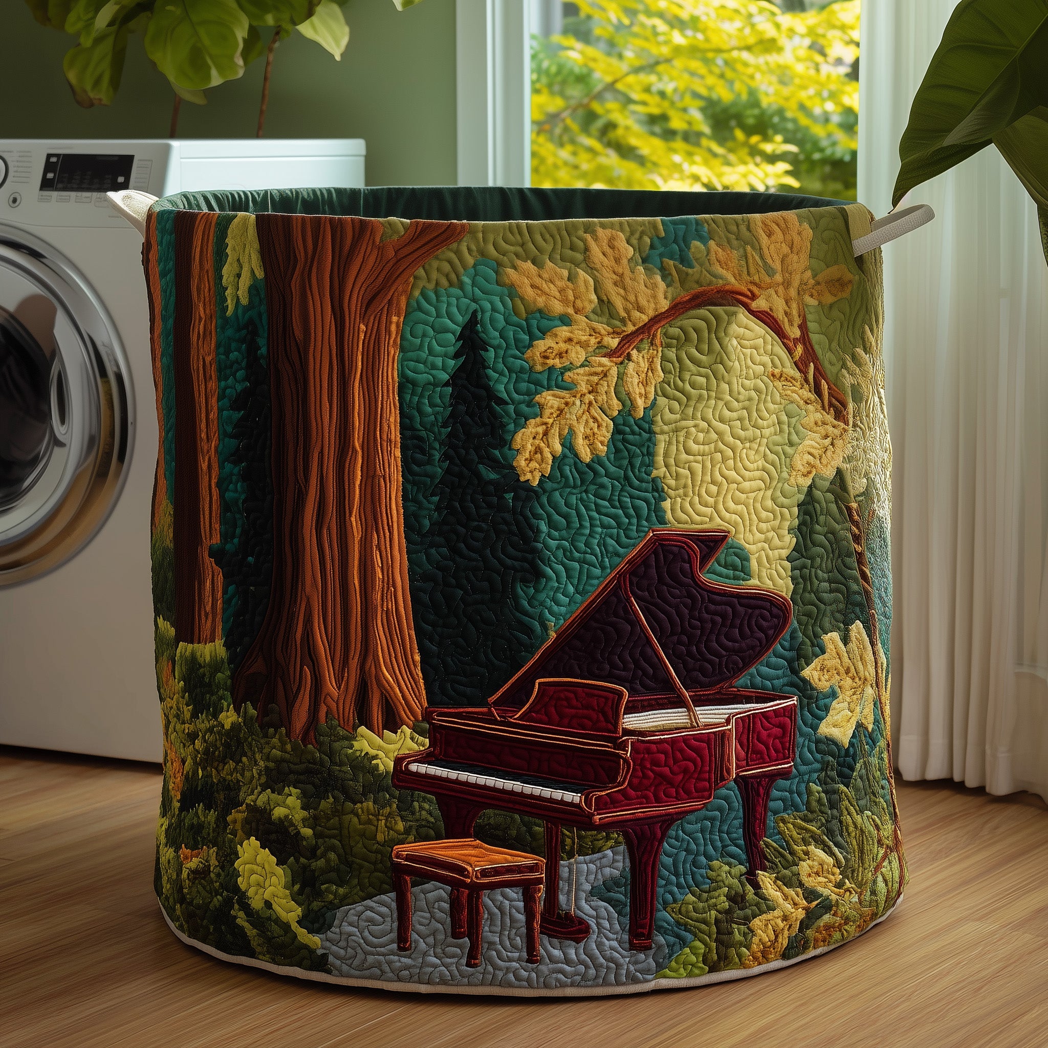 Forest Piano Quilted Laundry Basket GFTOYC132