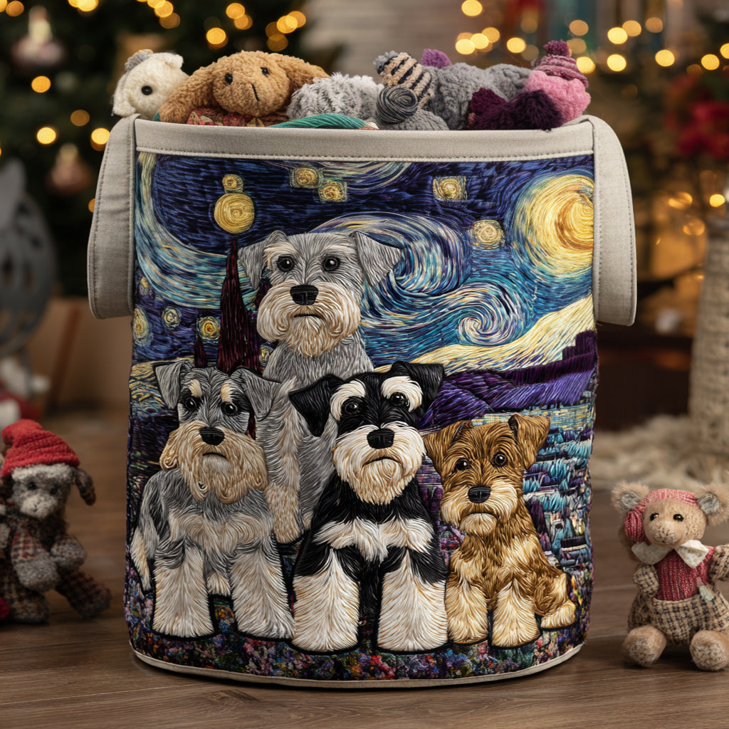 Schnauzer Spirit Quilted Laundry Basket NCU0DV1089