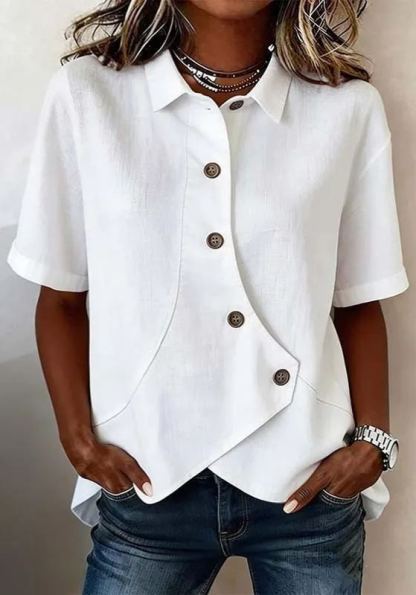 Asymmetrical Placket Button Down Shirt