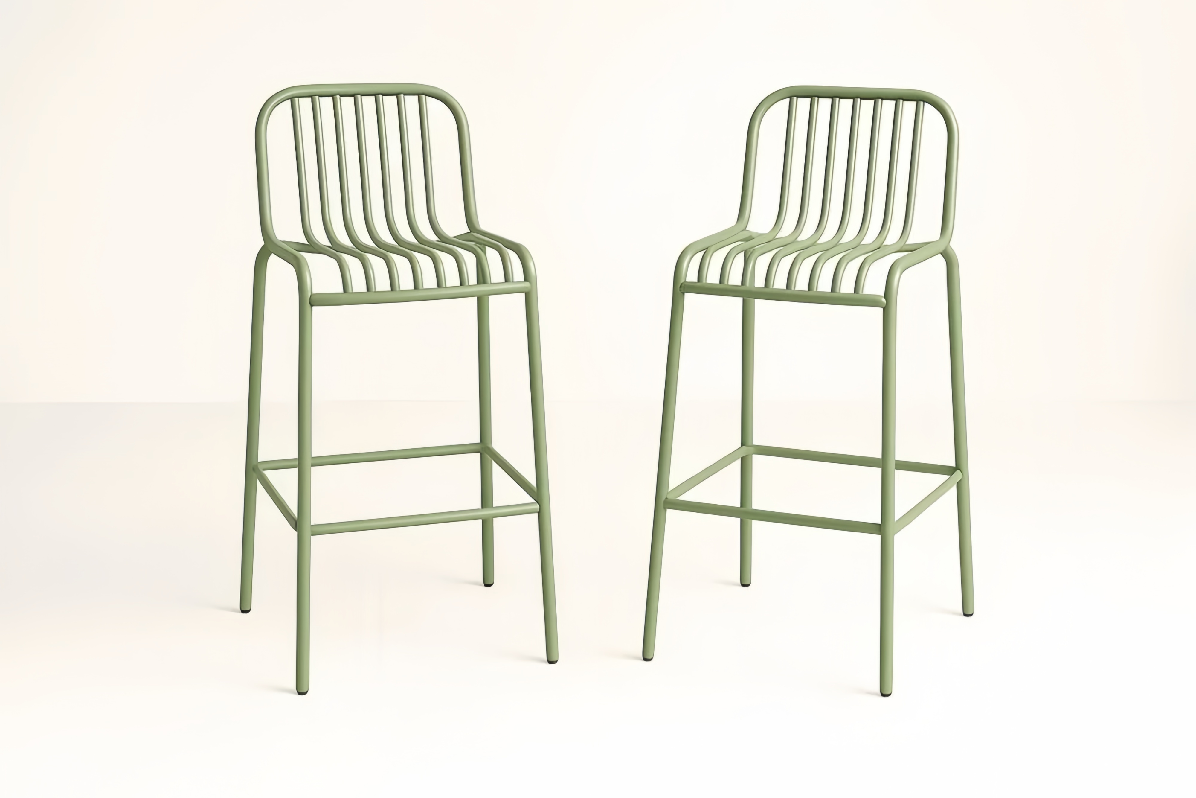 Lot de 2 Tabourets de Bar en Aluminium Vert