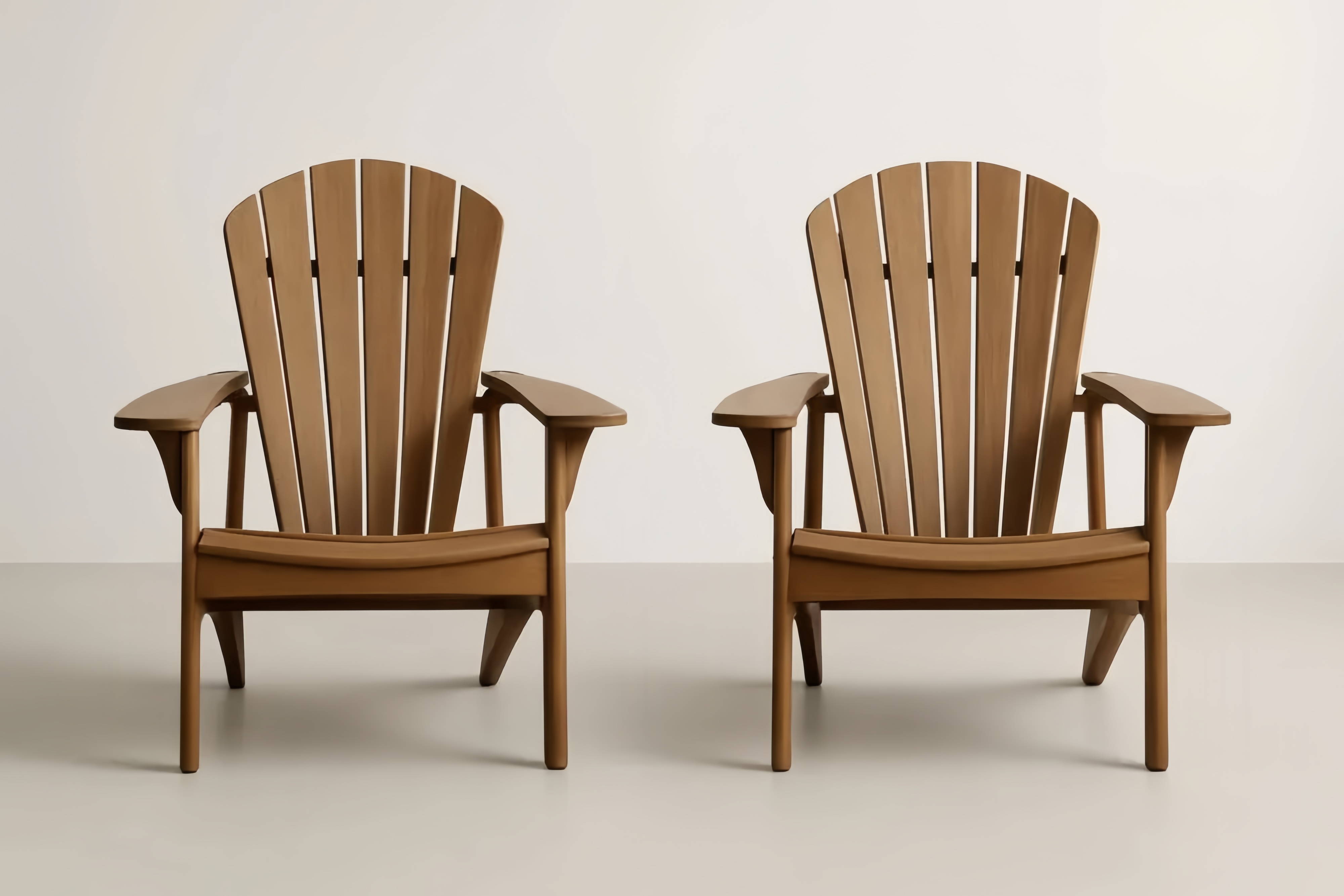 Lot de 2 chaises Adirondack en bois massif fini teck