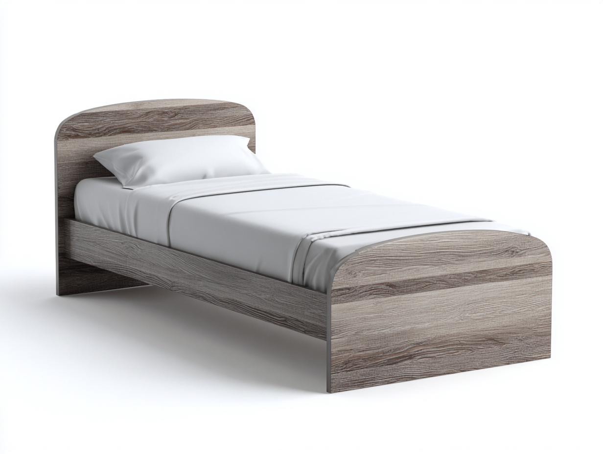 Lit simple bois 190x90x85 cm - Bois gris - Design moderne pour chambre-Loftupshop