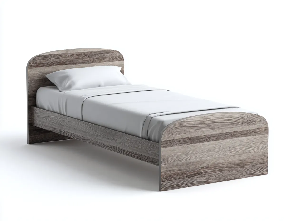 Lit simple bois 190x90x85 cm - Bois gris - Design moderne pour chambre-Loftupshop