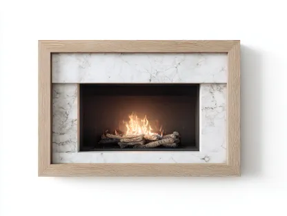 Cheminée électrique murale en bois et pierre 120x35x90 cm - beige - pour salon - effet flamme - style contemporain-Loftupshop
