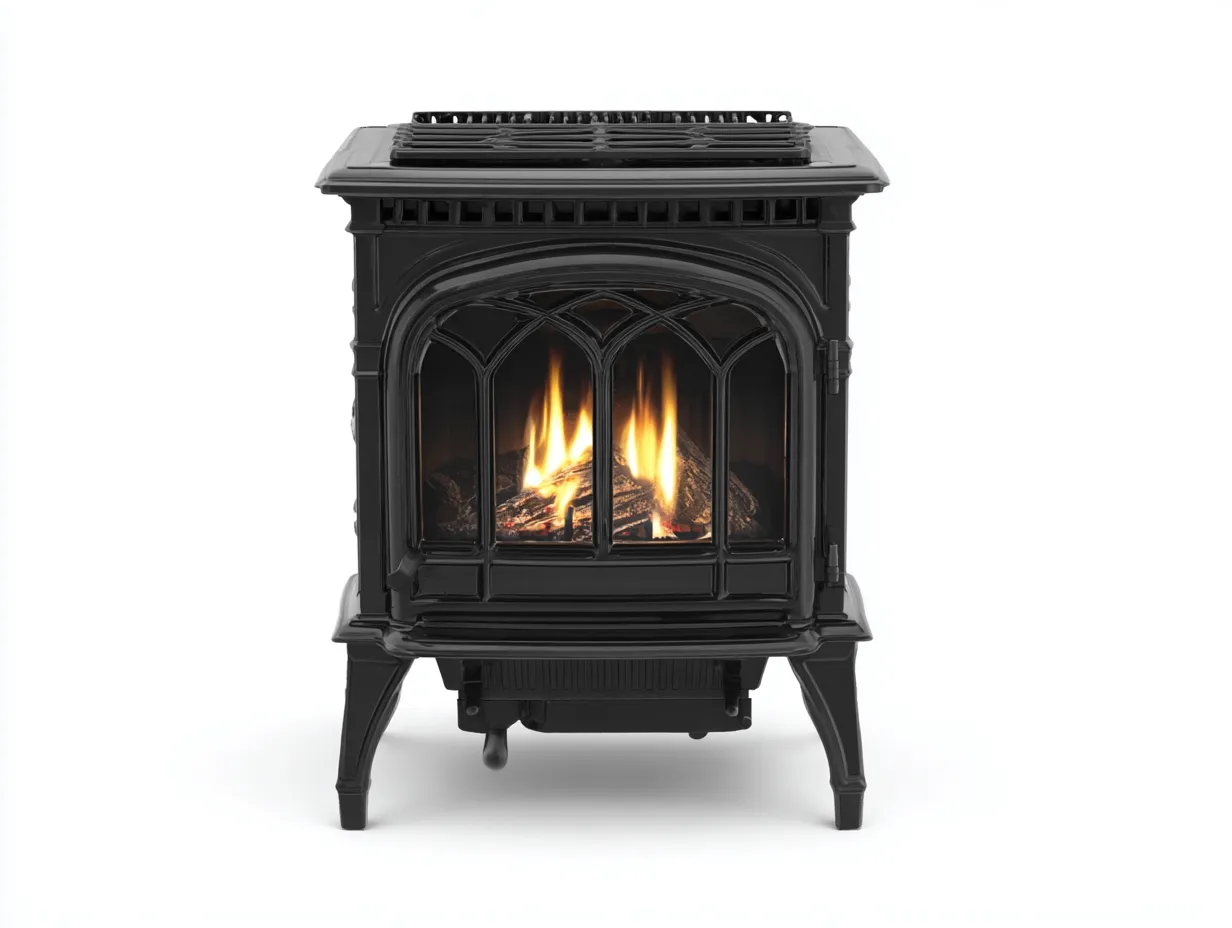 Cheminée électrique en métal 48x30x55 cm - noir - pour salon - chauffage décoratif - style classique-Loftupshop