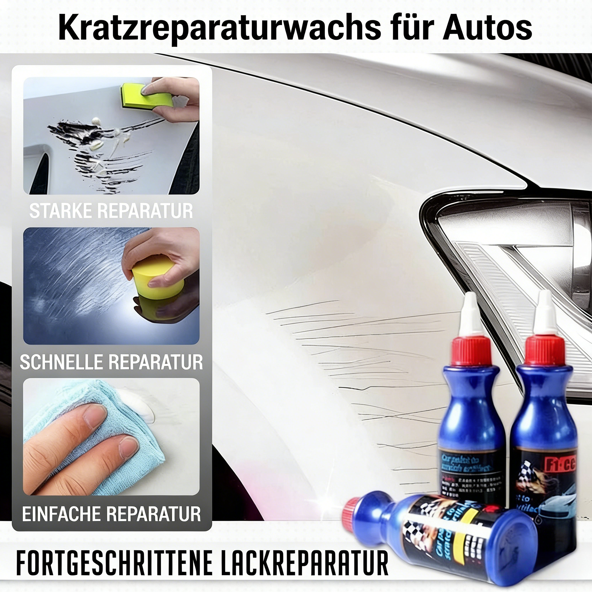 Auto Lack Reparatur Wachs – Entfernt Kratzer, Wirbel & Oxidation