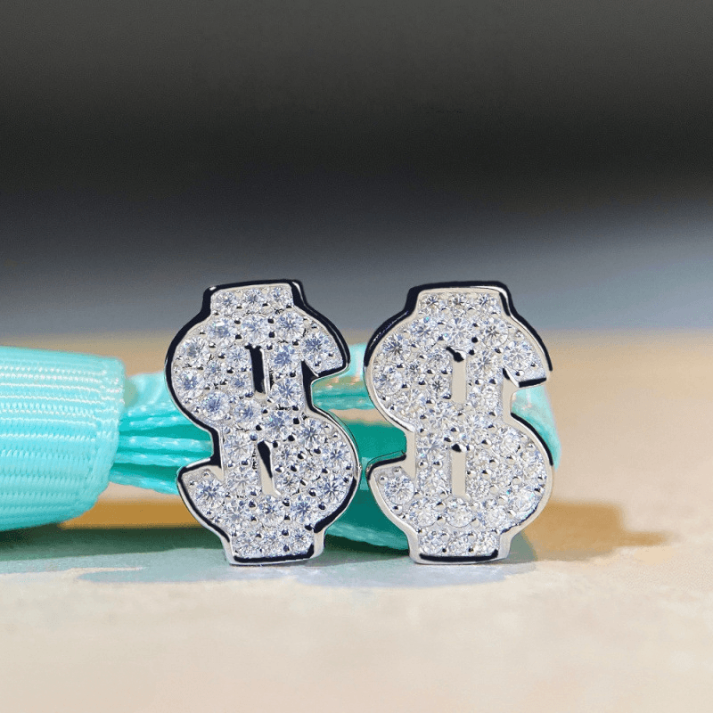 The Money Icon| S925 Silver Moissanite Studs