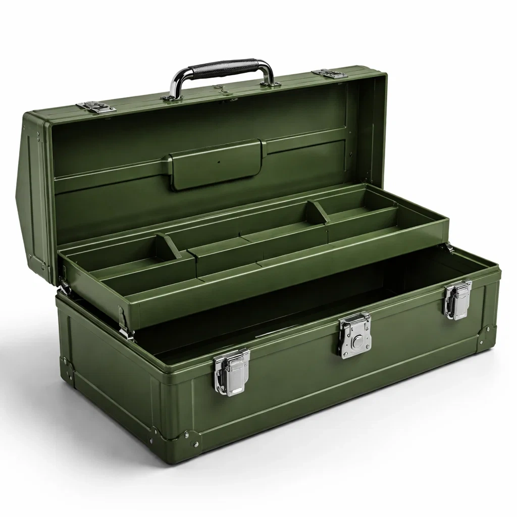 Scatola attrezzi in acciaio verde-purecomfortnest