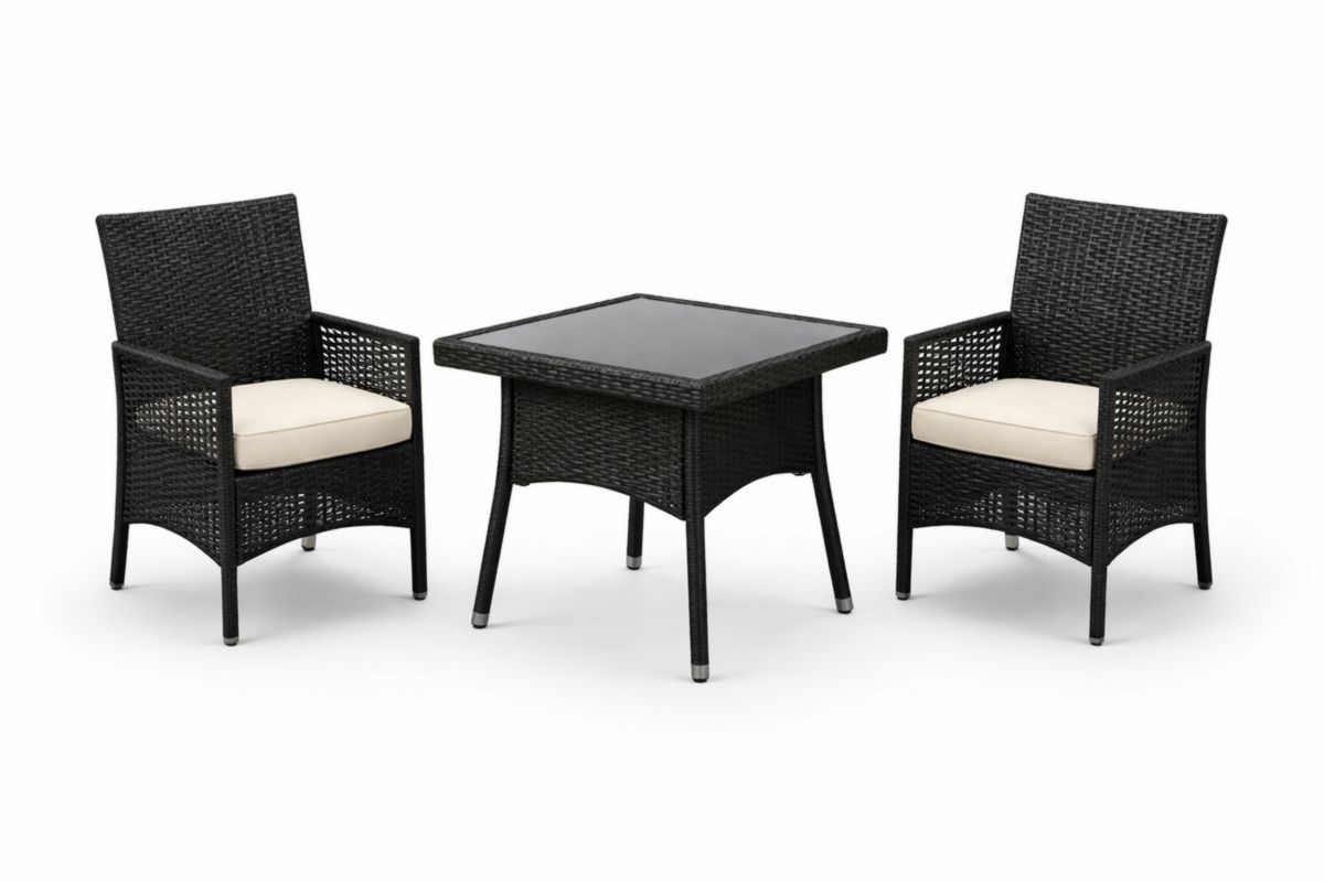 Set da Giardino in Rattan con Tavolo e Sedie