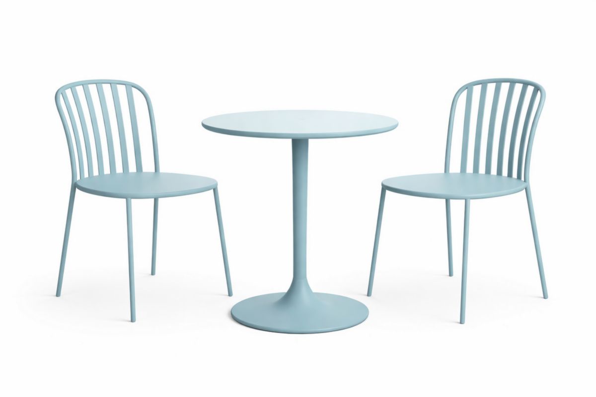 Set tavolo e sedie in metallo Azzurro