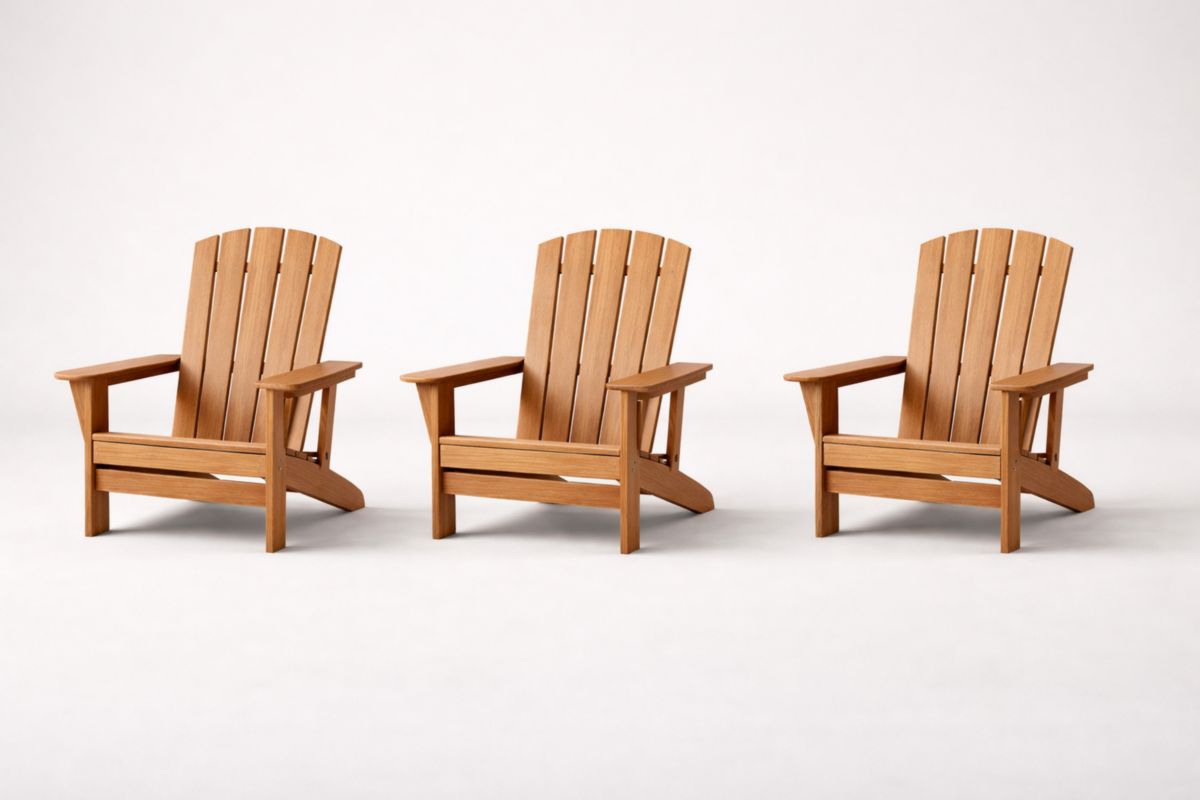 Set di 3 sedie Adirondack in legno per esterni