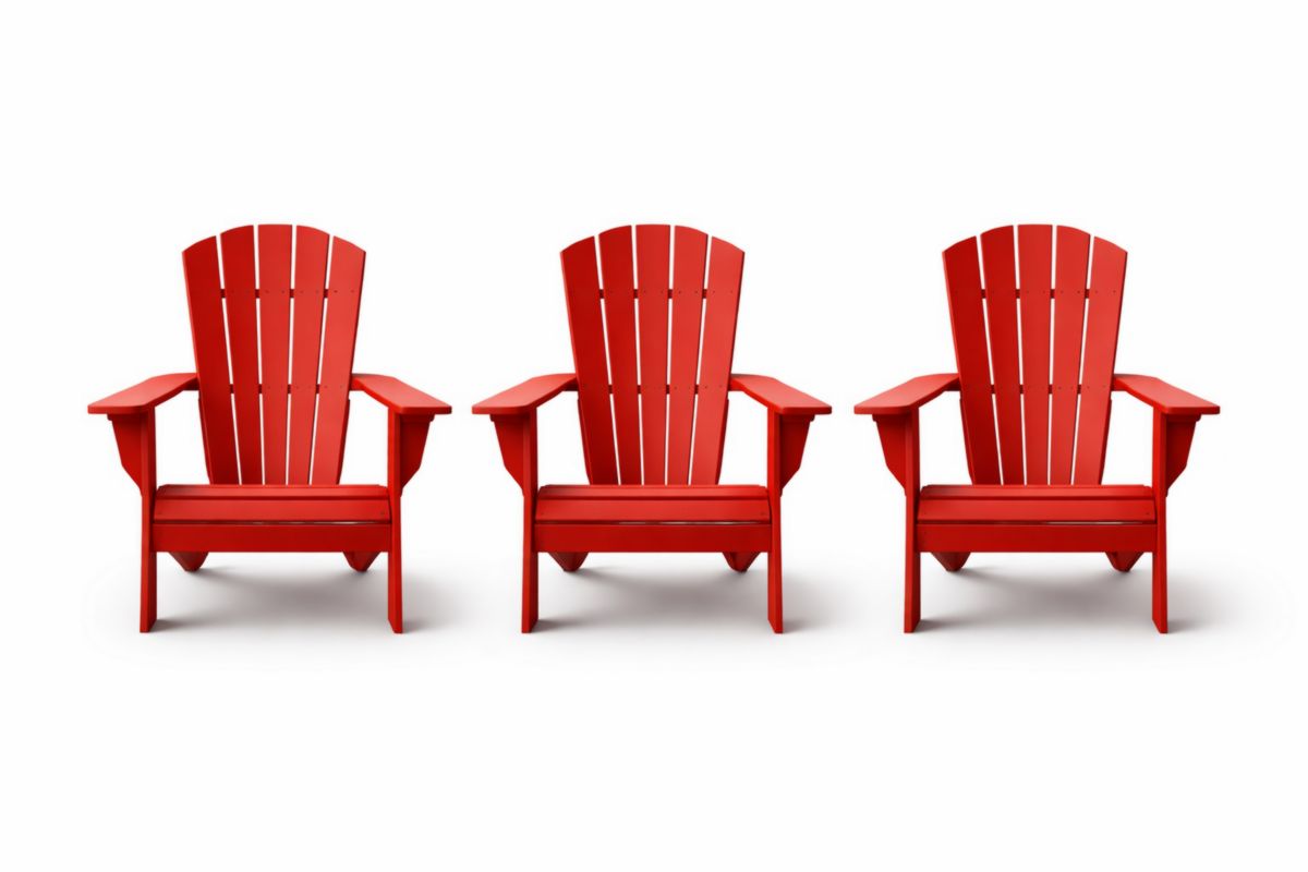 Set di 3 sedie Adirondack in legno rosse per esterno