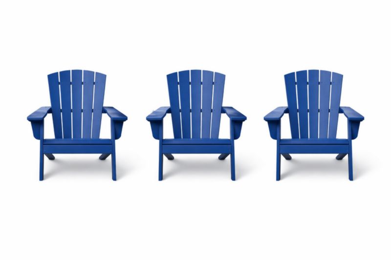 Set di 3 sedie Adirondack in plastica blu