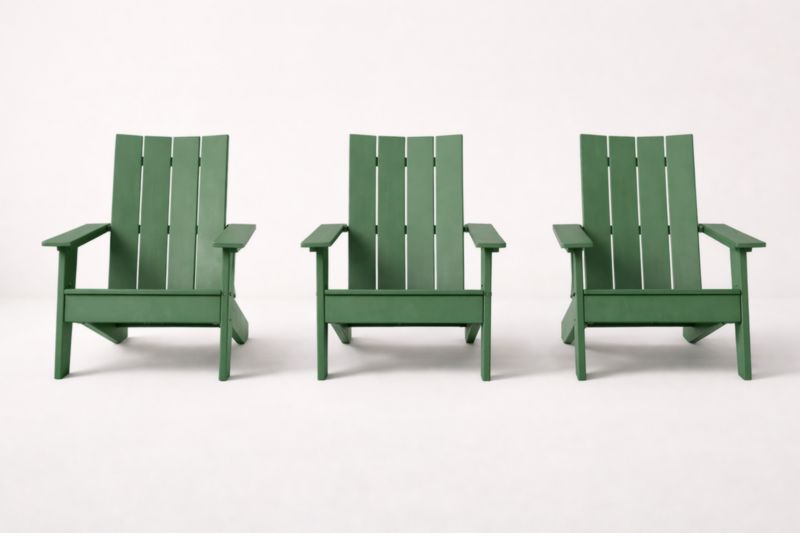 Set di 3 sedie Adirondack in legno verde
