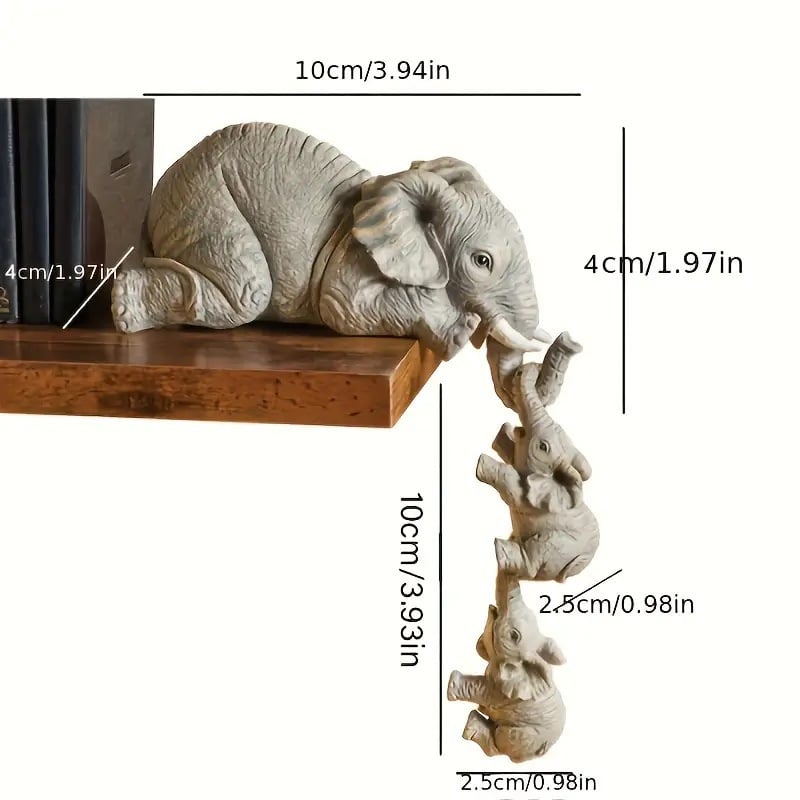 🔥Cute Elephant Hug Baby Resin Figurine Set