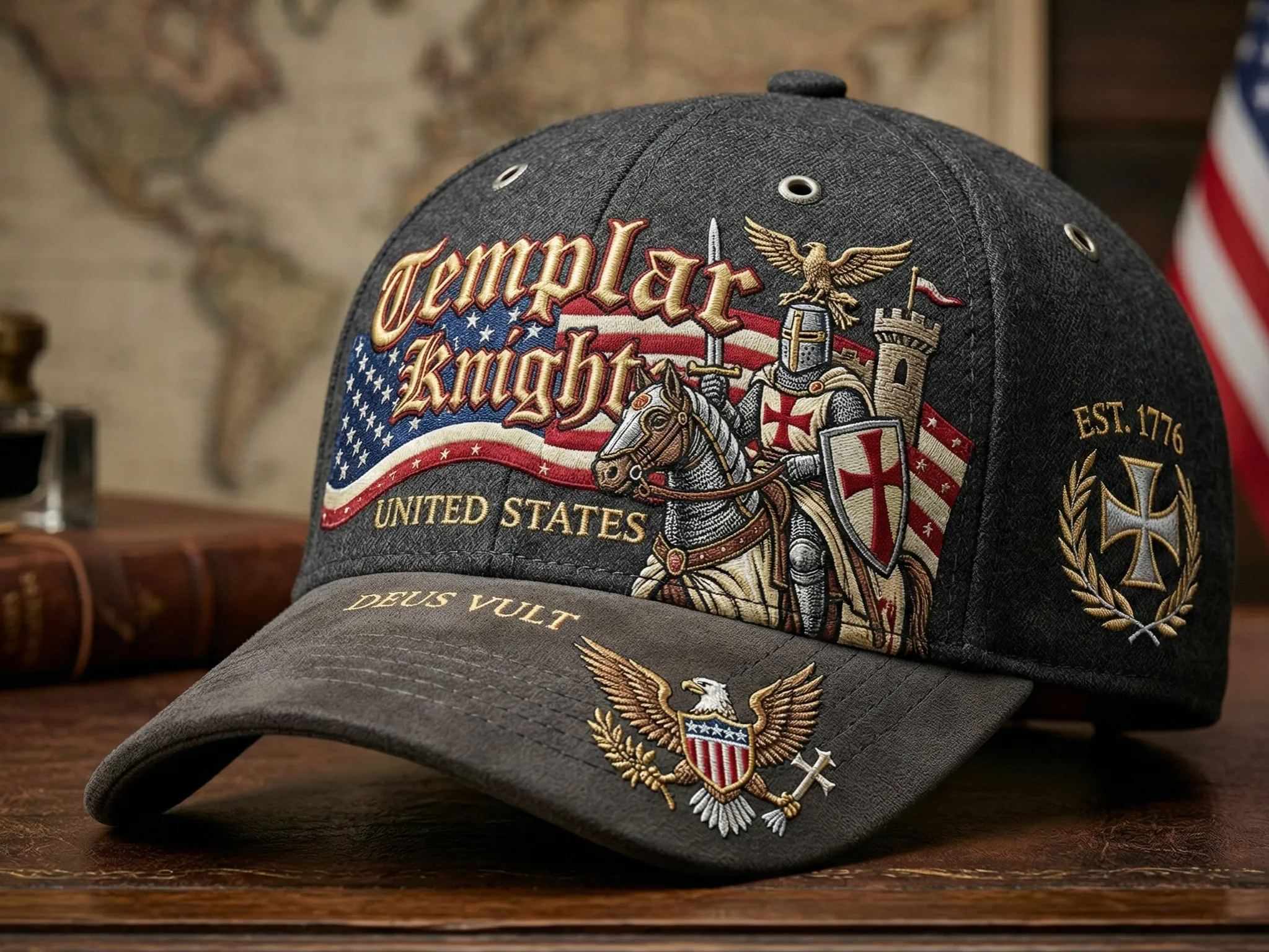 American Flag & Man of Faith Warrior Cap