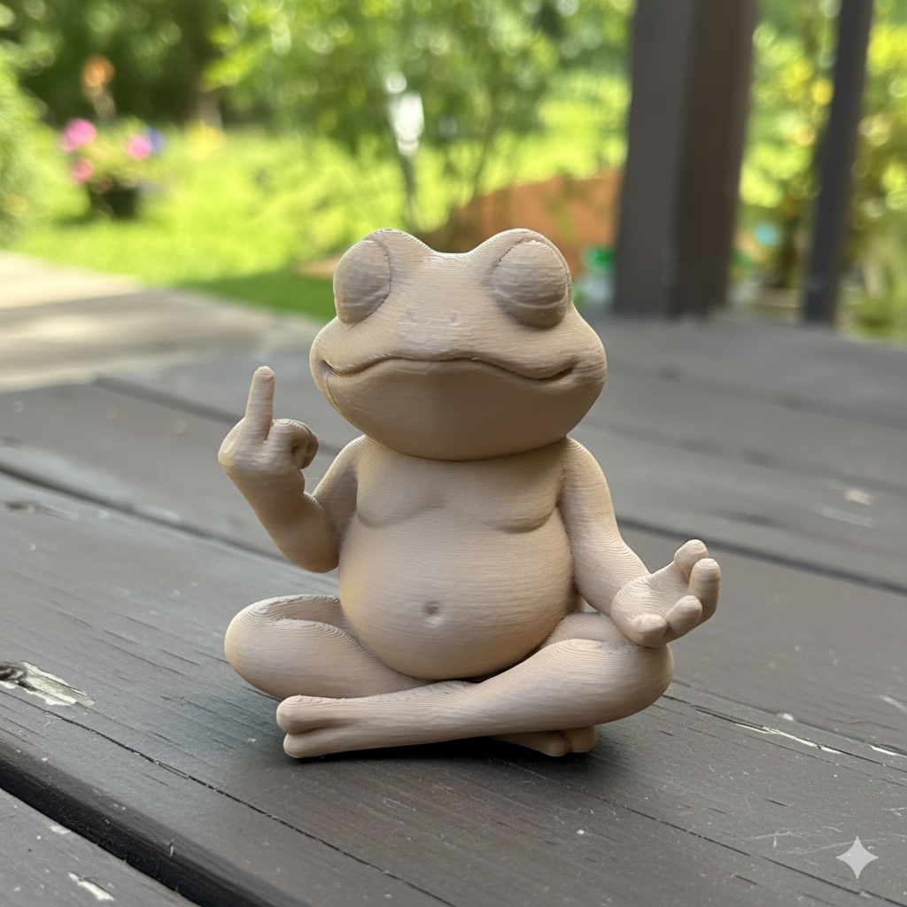 🐸 The Meditative Frog Menace – 3D Printed Sculpture