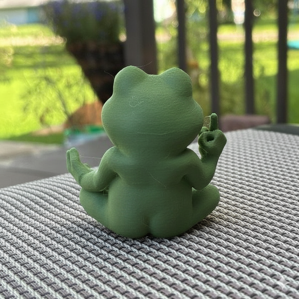 🐸 The Meditative Frog Menace – 3D Printed Sculpture