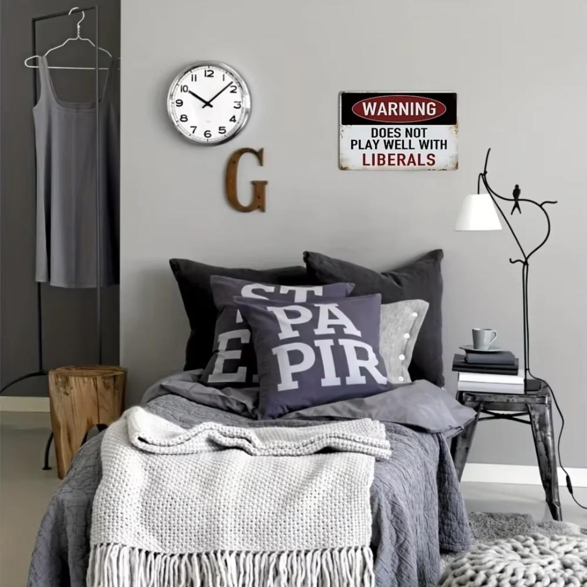 WARNING: DOES NOT PLAY WELL WITH LIBERALS - Retro Metal Sign