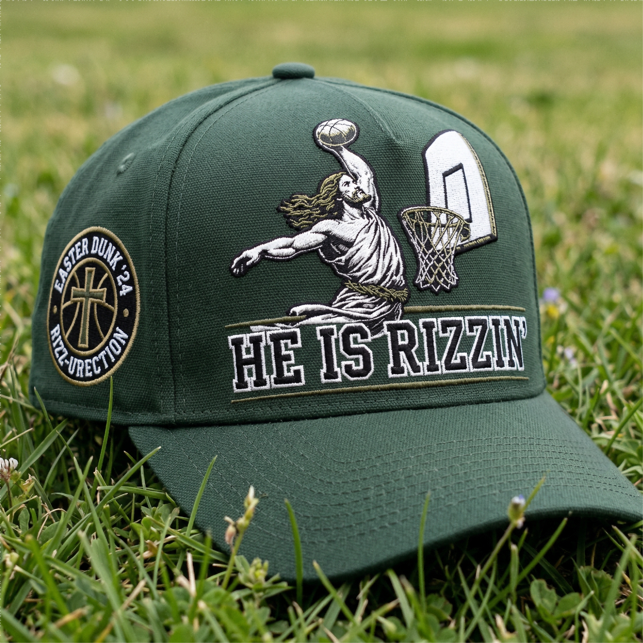 🏆Early Easter 60% OFF - He Is Rizzin' Faith Basketball Cap 🧢✝️🏀