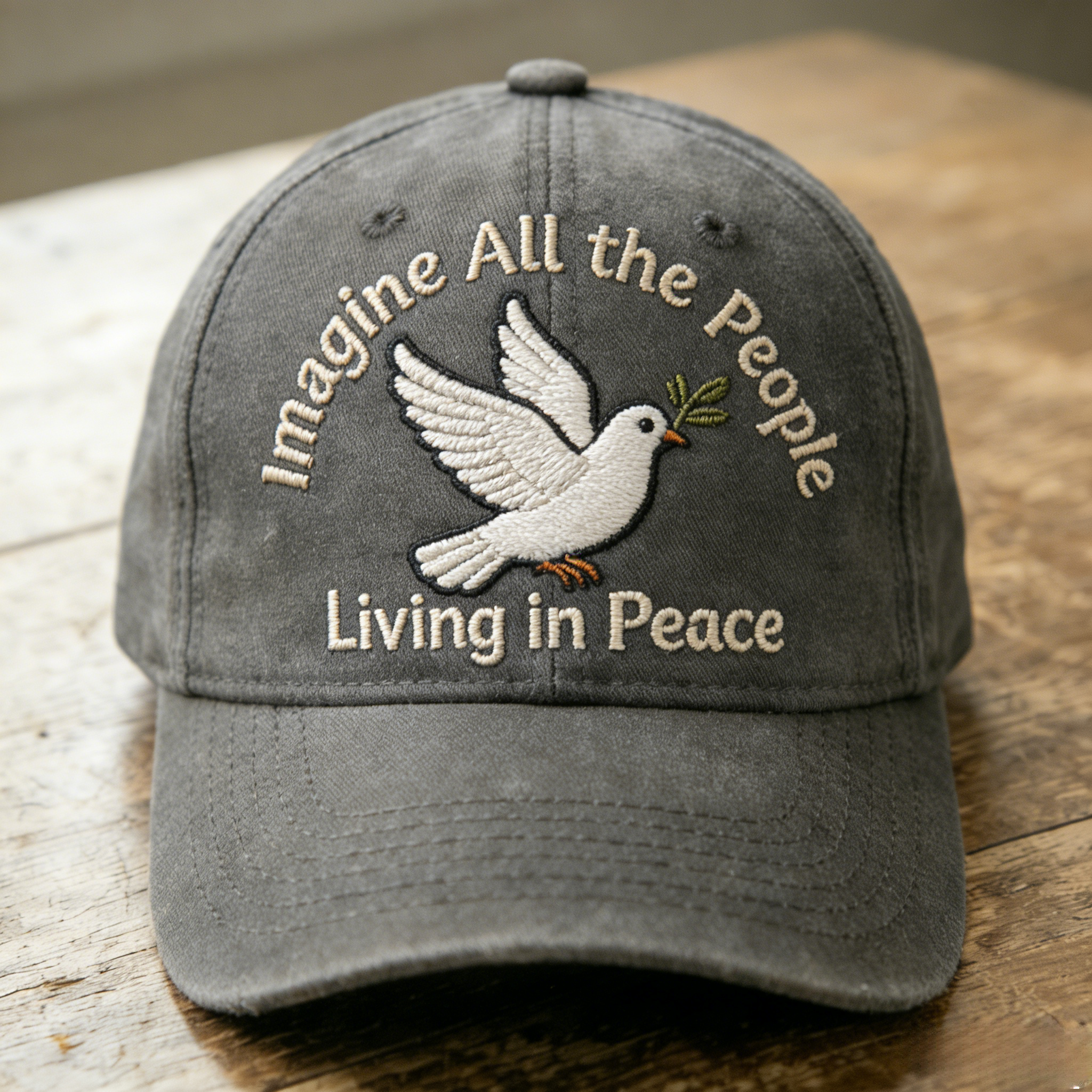 "Imagine All the People Living in Peace" Embroidered Baseball Cap
