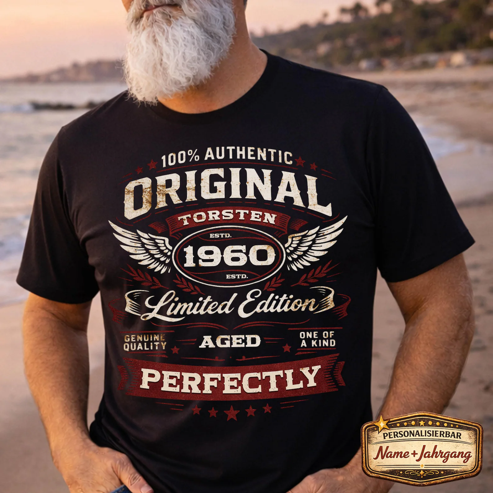 66th Birthday Gift for Men – Personalized 60s T-Shirt