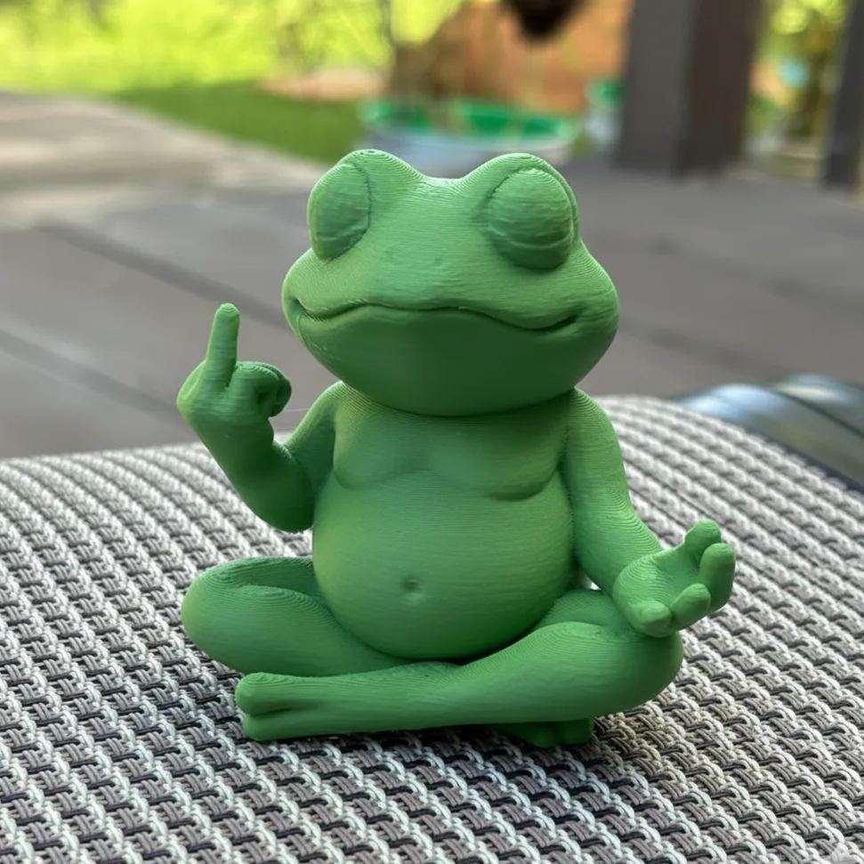 🐸 The Meditative Frog Menace – 3D Printed Sculpture