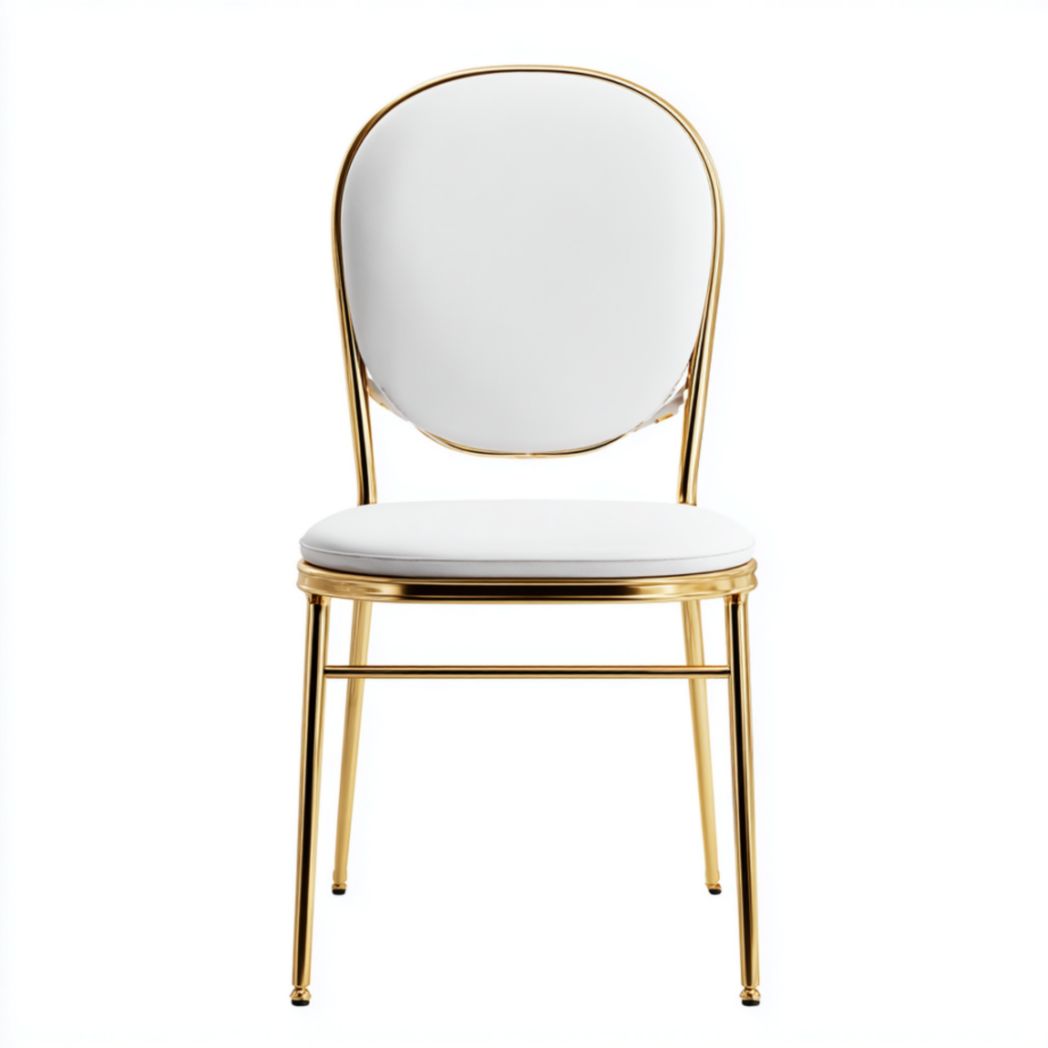 Chaise avec structure en métal et assise en cuir-Thefurniturepaintfr