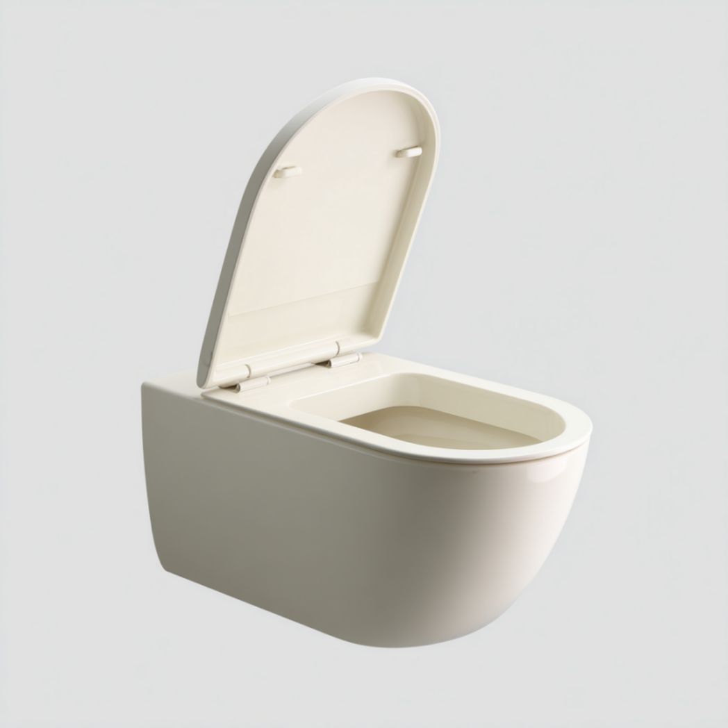 WC Suspendu Rimless en Céramique avec Abattant à Fermeture Douce-Thefurniturepaintfr