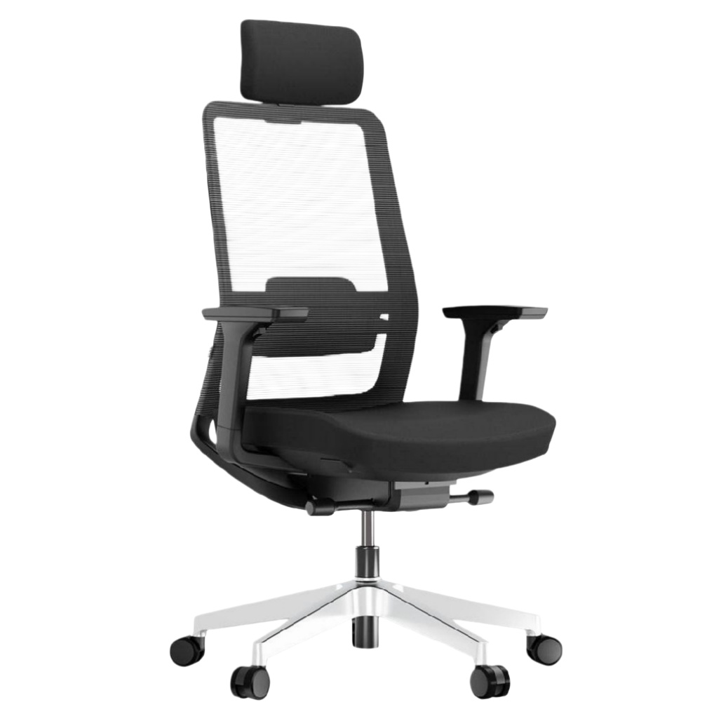 Chaise de bureau ergonomique en maille noire pour espace de travail - 47 x 60 x 115-norainterieur