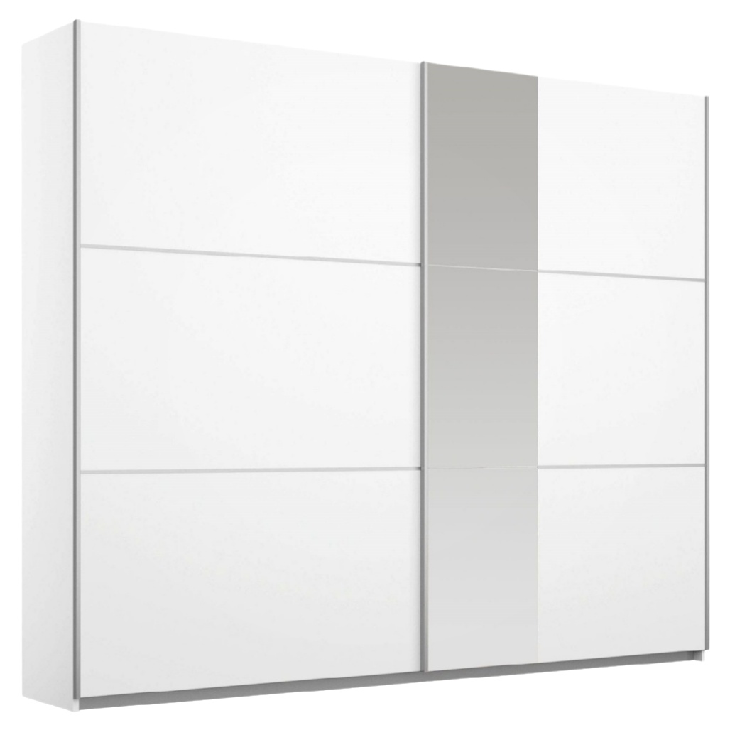 Armoire de rangement moderne pour chambre en MDF et verre - 200 x 200 x 60-solisspace