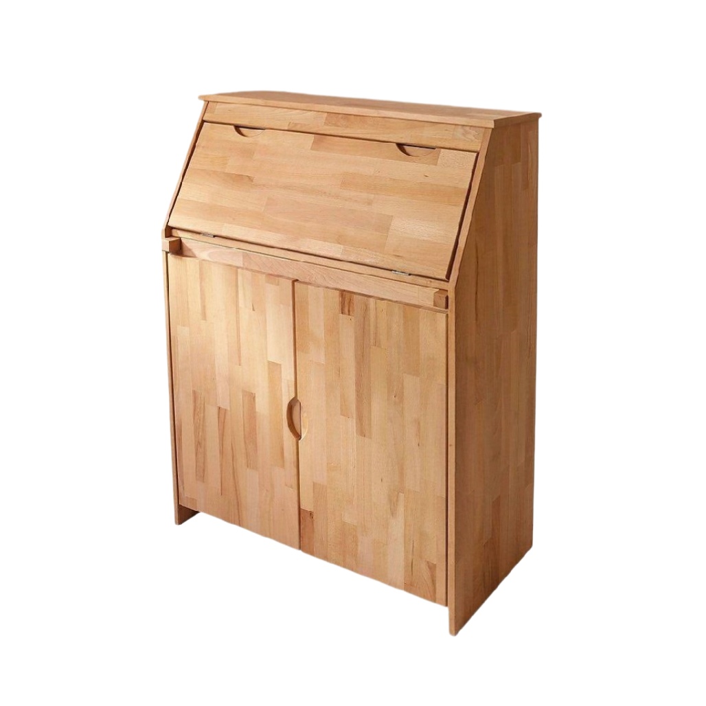 Bureau de rangement avec abattant pour bureau en bois - 90 x 40 x 120-solisspace
