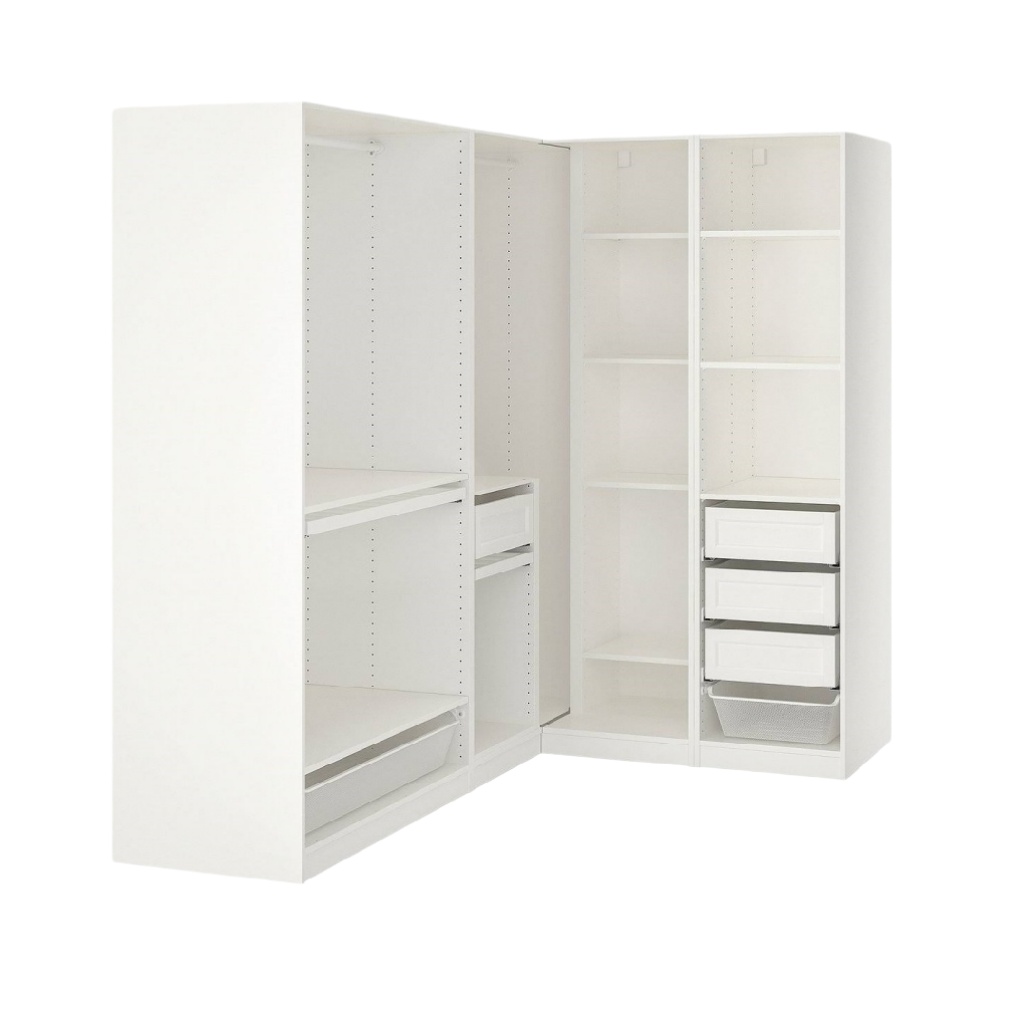 Rangement d'angle pour bureau en mélamine - 150 x 100 x 200-vasegrid