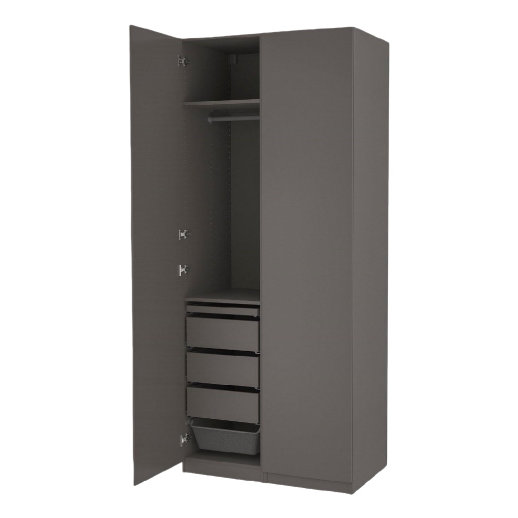 Armoire de rangement pour chambre en mélamine - 80 x 40 x 200-vasegrid