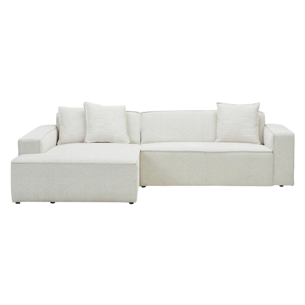 Canapé d'angle modulable pour salon en tissu polyester - 250 x 200 x 90-vasegrid