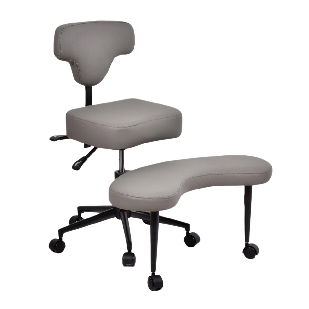 Chaise de bureau ergonomique avec repose-jambes en cuir synthétique - environ 60 x 60 x 100-vaseflow