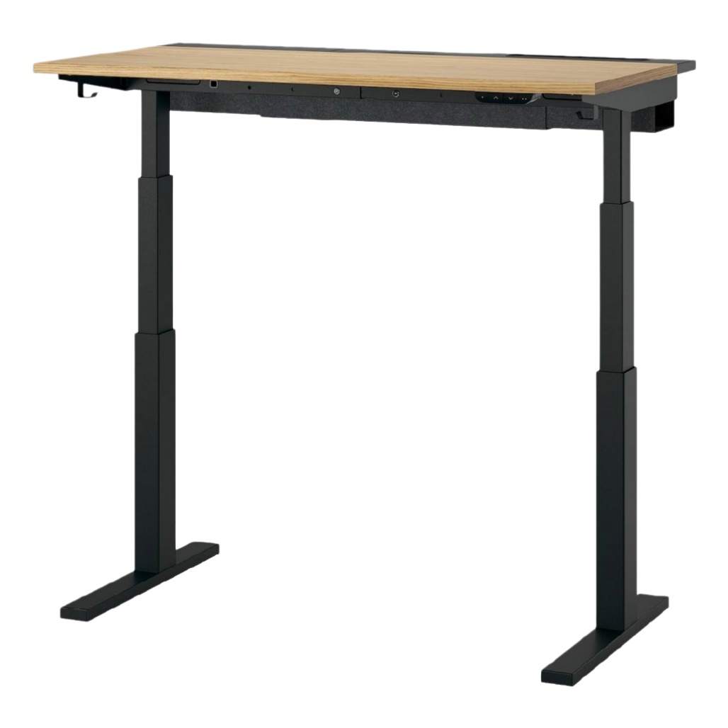 Bureau réglable en hauteur pour espace de travail en métal et bois - 120 x 70 x 75-vaseflow