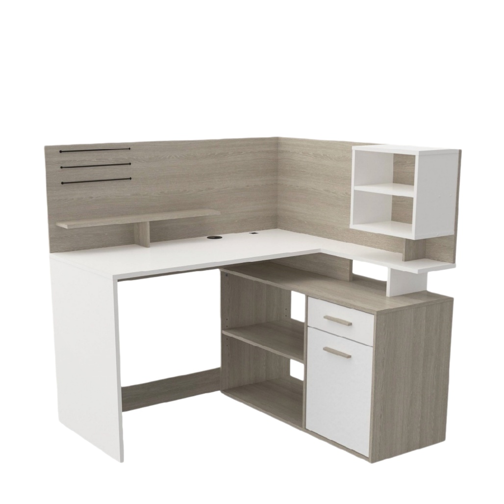 Bureau d'angle pour bureau à domicile en mélaminé - 160 x 120 x 75-vaseflow