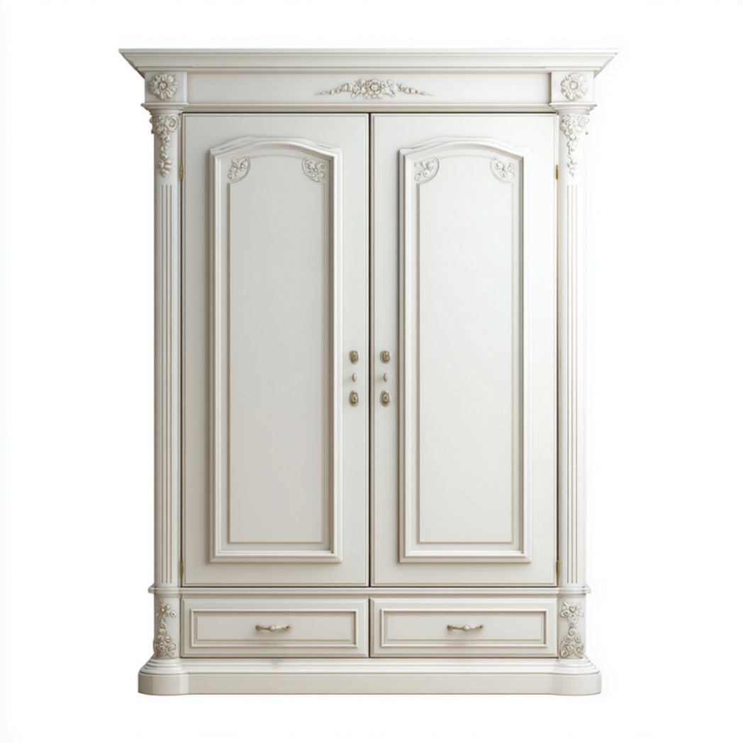 Armoire en bois avec détails sculptés-Allfurnituremdfr