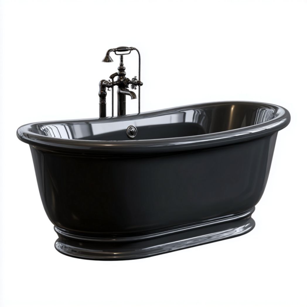 Baignoire indépendante, design noir-Frfurnituredr